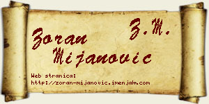 Zoran Mijanović vizit kartica